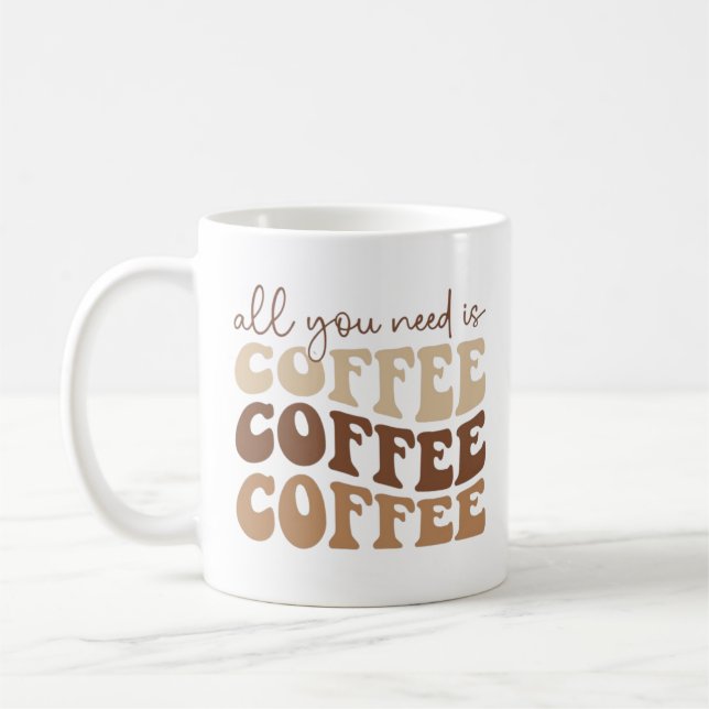 Taza De Café Todo lo que necesitas es café. (Izquierda)