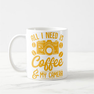 Taza De Café Todo lo que necesito es café y mi cámara fotografí