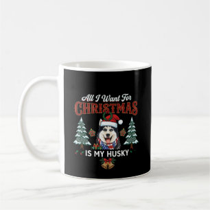 Taza De Café Todo lo que Quiere la Navidad es Perro Husky Gorro