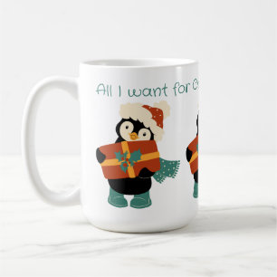 Taza De Café Todo lo que quiero de los Navidades pingüino vinta