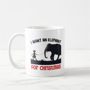 Taza De Café Todo lo que quiero para los Navidades es un Elepha