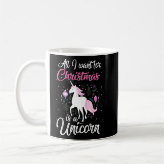 Taza De Café Todo Lo Que Quiero Para Navidades Es Un Unicornio.