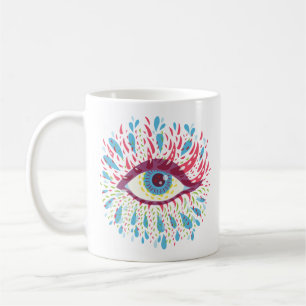 Taza De Café Todo viendo ojo - ojo malvado - Trippy Psicodelic