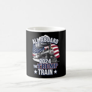 Taza De Café Todos a bordo del tren de Trump Trump 2024 Patriót