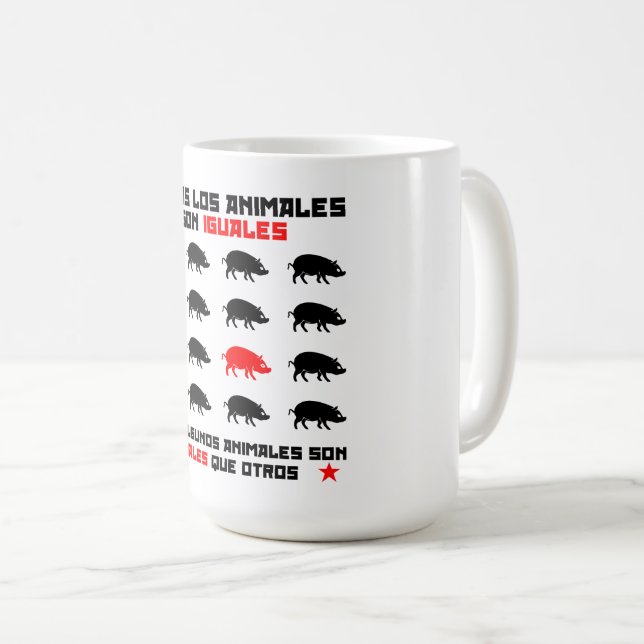 Taza De Café Todos los animales son 2 iguales (Anverso derecho)