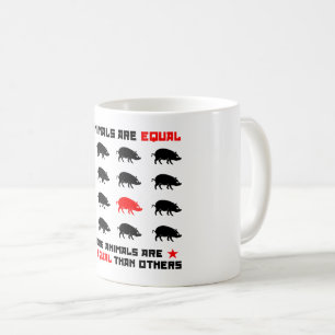 Taza De Café Todos los animales son iguales a 2
