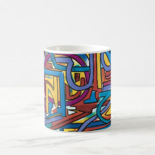 Taza De Café Todos los caminos llegan allí-Arte abstracto pinta