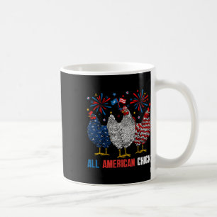 Taza De Café Todos Los Estadounidenses Retro De Pollos 4 De Jul