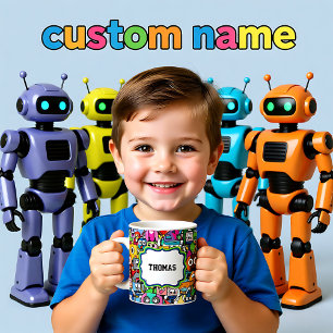 Taza De Café Todos los robots con tu nombre