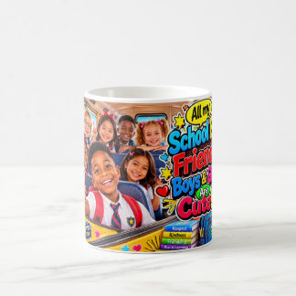 Taza De Café Todos mis amigos del autobús escolar; ¡los niños y