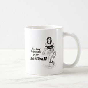 Taza De Café Todos mis amigos juegan softball