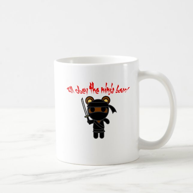 Taza De Café Todos obedecen el oso de Ninja (Derecha)