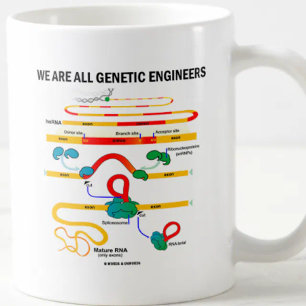 Taza De Café Todos Somos Ingenieros Genéticos (RNA Splicing)