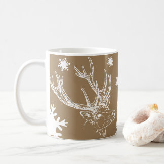 Taza De Café Toffee Mug de renos y copos de nieve