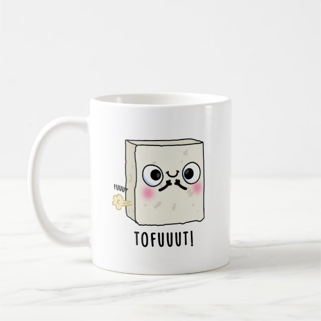 Taza De Café Tofuuut Funny Farting Tofu Pun (Izquierda)