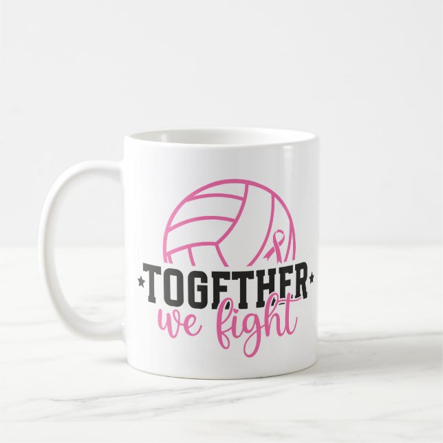 Taza De Café Together We Fight Breast Cancer Pink Ribbon (Izquierda)