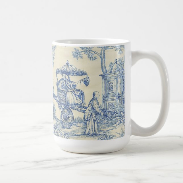 Taza De Café Toile azul chino (Derecha)