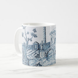 Taza De Café Toile azul oscuro