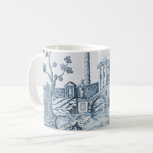Taza De Café Toile azul oscuro (Anverso izquierdo)