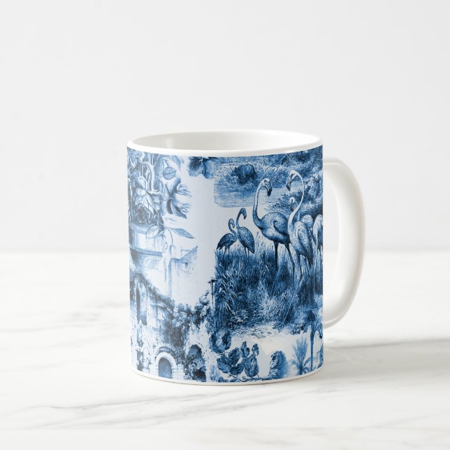 Taza De Café Toile Chinoiserie, sauce azul, china azul   (Anverso derecho)