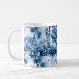 Taza De Café Toile Chinoiserie, sauce azul, china azul