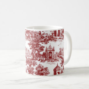 Taza De Café Toile Rojo con Arquitectura Histórica y Pastoral