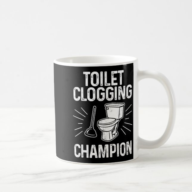 Taza De Café Toilet Clogging Chamon Funny Graphic Toilet Cloggi (Derecha)