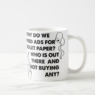 Taza De Café Toilet Paper Ads Funny Mug