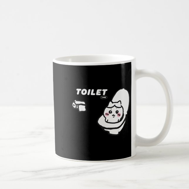 Taza De Café Toilet Time Chikawa Meme Tee  (Derecha)