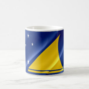 Taza De Café Tokelau - Bandera ondulante -