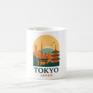 Taza De Café Tokio minimalista Japón Viajes   Moderno 