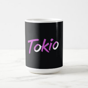 Taza De Café Tokio morado y blanco