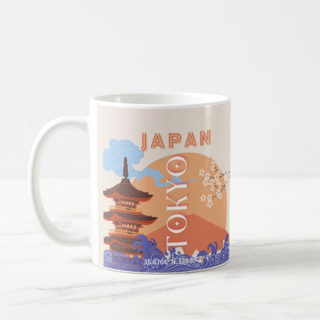 Taza De Café Tokyo Japan Travel Art (Izquierda)