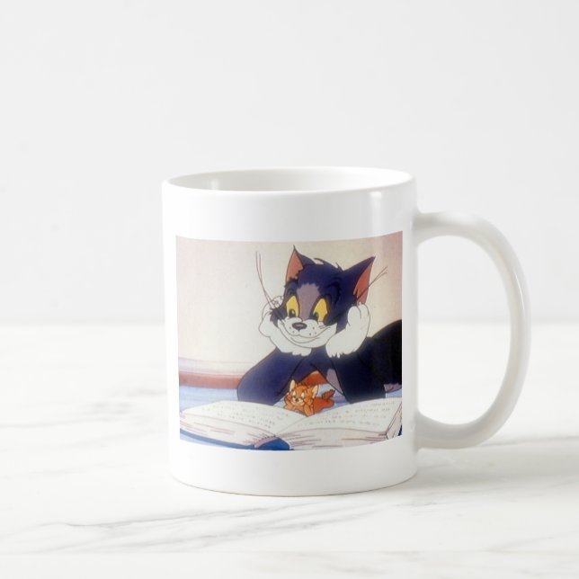 Taza De Café Tom y Jerry leen un libro (Derecha)