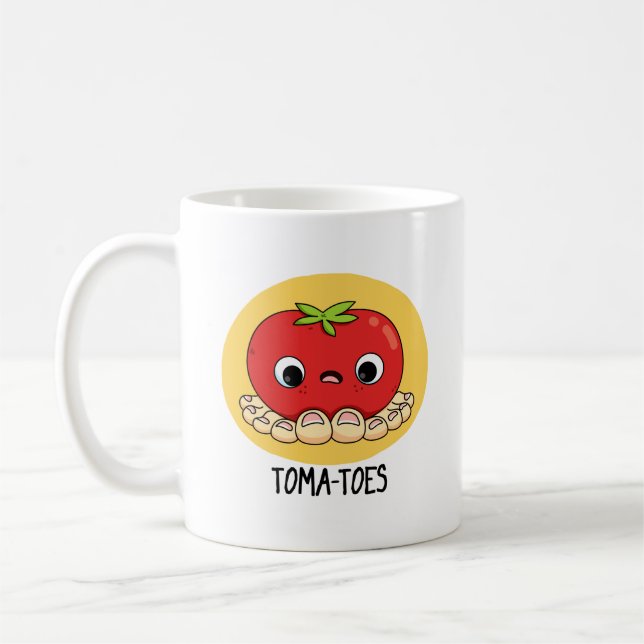 Taza De Café Toma-Toes Gracioso Tomate Con Toes Pun (Izquierda)