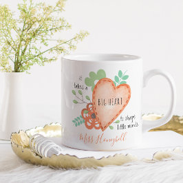 Taza De Café Toma una cita de Doodle Naranja Personalizada de G