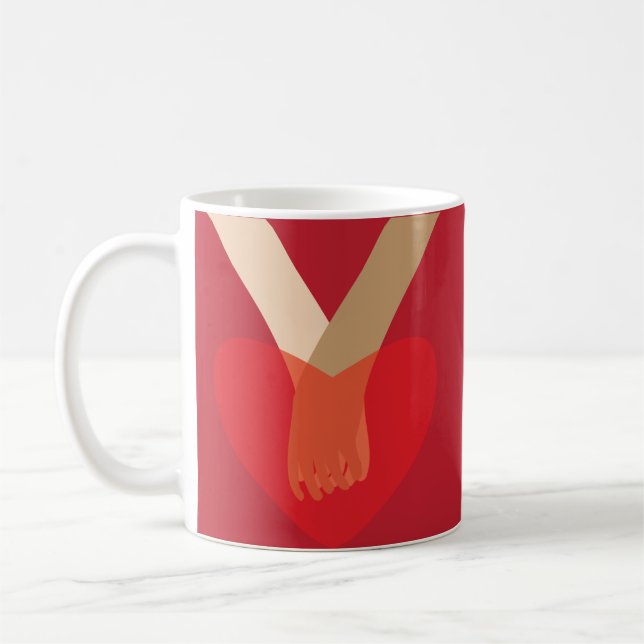 Taza De Café Tomados de la Mano (Izquierda)