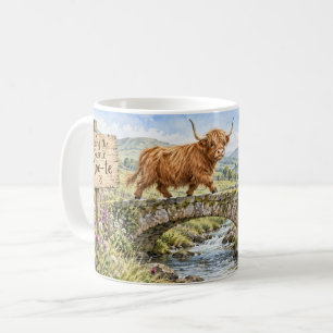 Taza De Café Tomando la ruta panorámica Moo-te de la vaca de la
