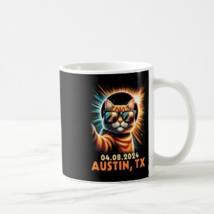 Taza De Café Tomando Un Eclipse Solar Total Selfie 2024 Austin 