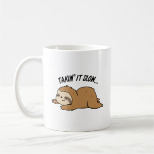 Taza De Café Tomándolo Despacio Chiste Divertido de Perezoso