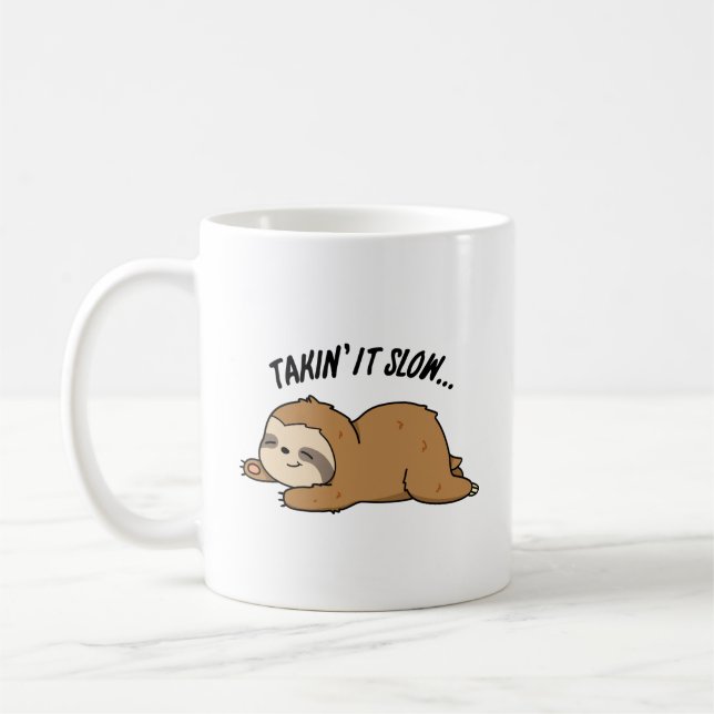 Taza De Café Tomarlo Lento Divertido eslogan (Izquierda)
