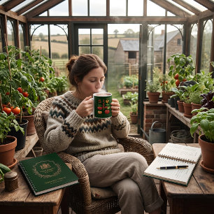 Taza De Café Tomate Botánico Esmeralda Antiguo