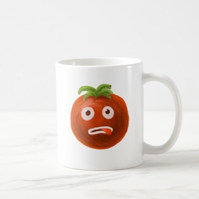 Taza De Café Tomate divertido del dibujo animado (Derecha)