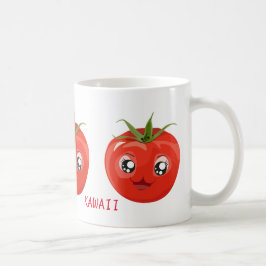 Taza De Café Tomate kawaii rojo Mug blanco
