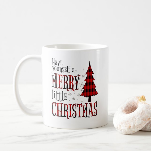 Taza De Café Tómate Un Árbol De Navidad Feliz (Con donut)