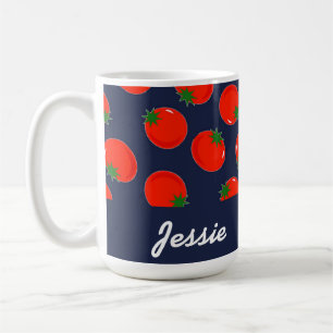 Taza De Café Tomates rojos en azul