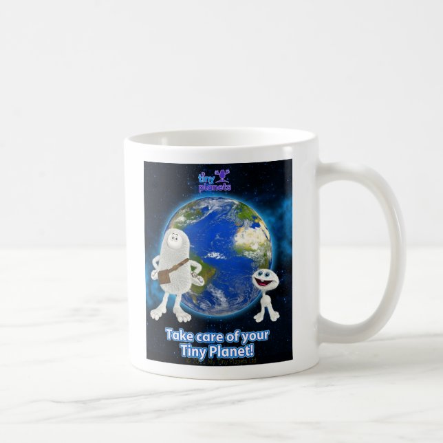 Taza De Café Tome el cuidado de su planeta minúsculo (Derecha)