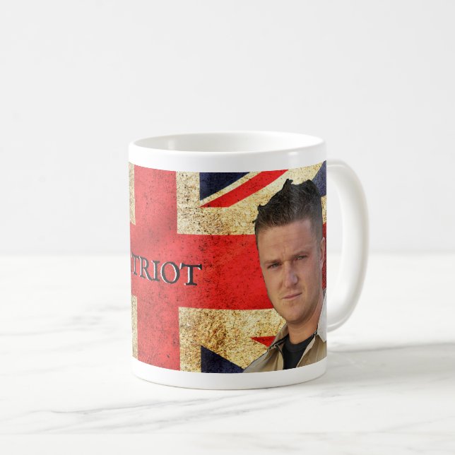 Taza De Café Tommy Robinson - Un verdadero patriota (con bander (Anverso derecho)
