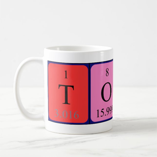 Taza De Café Tonio nombre de tabla periódica mug (Izquierda)
