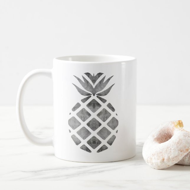 Taza De Café Tono gris de piña (Con donut)